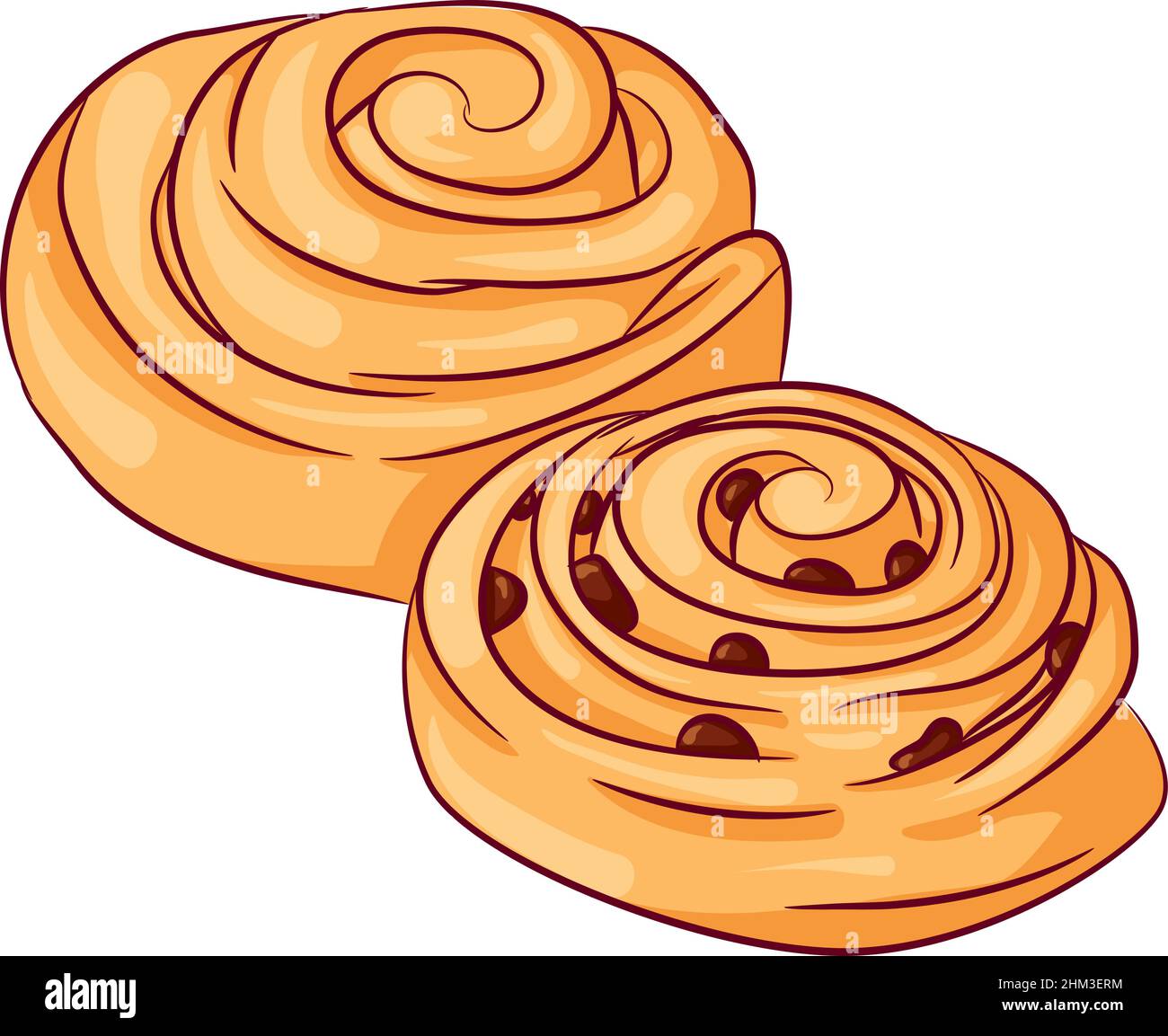 Pastry roll chocolate isolated Stock Vector Images - Alamy