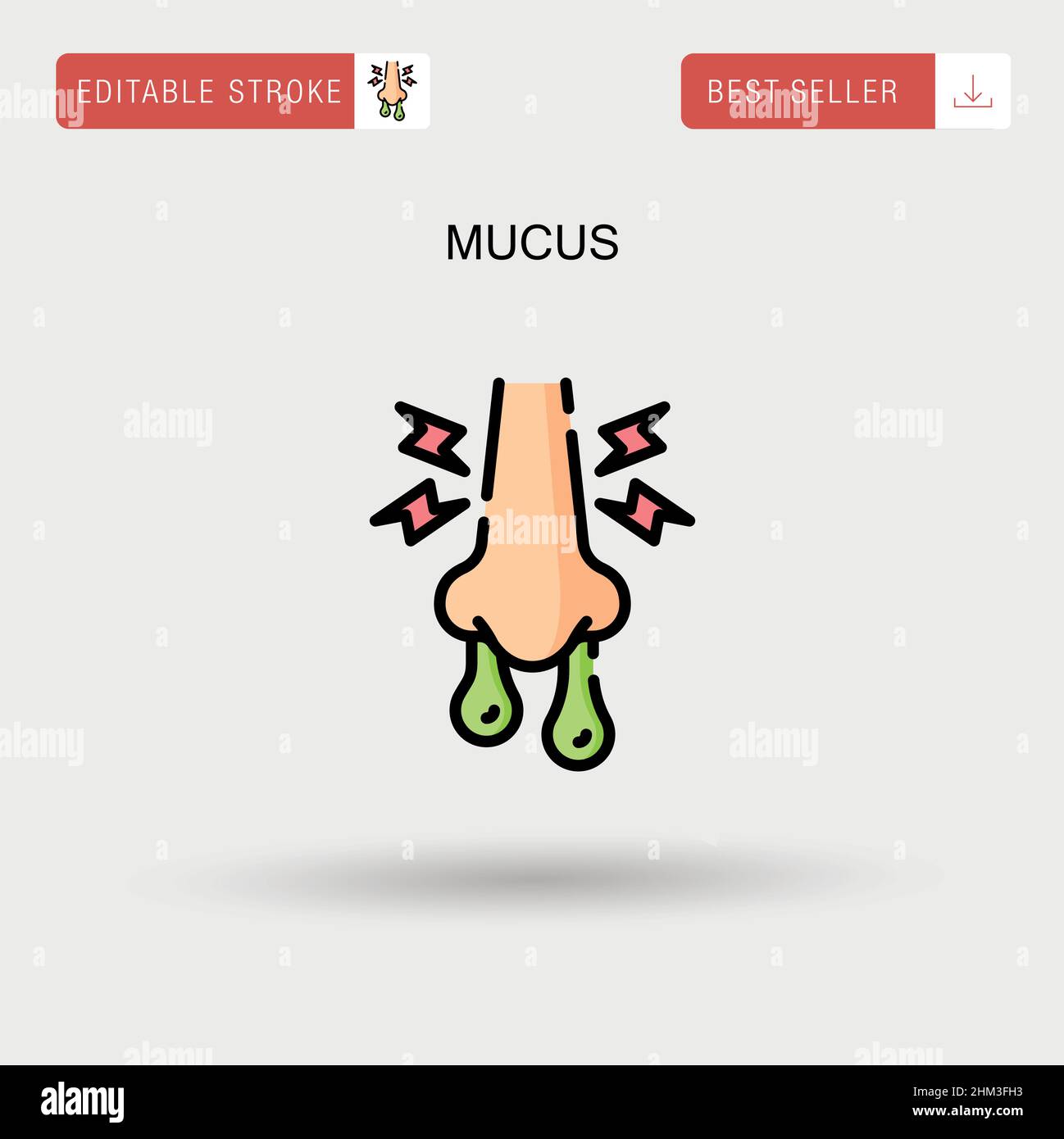 Mucus Simple vector icon. Stock Vector