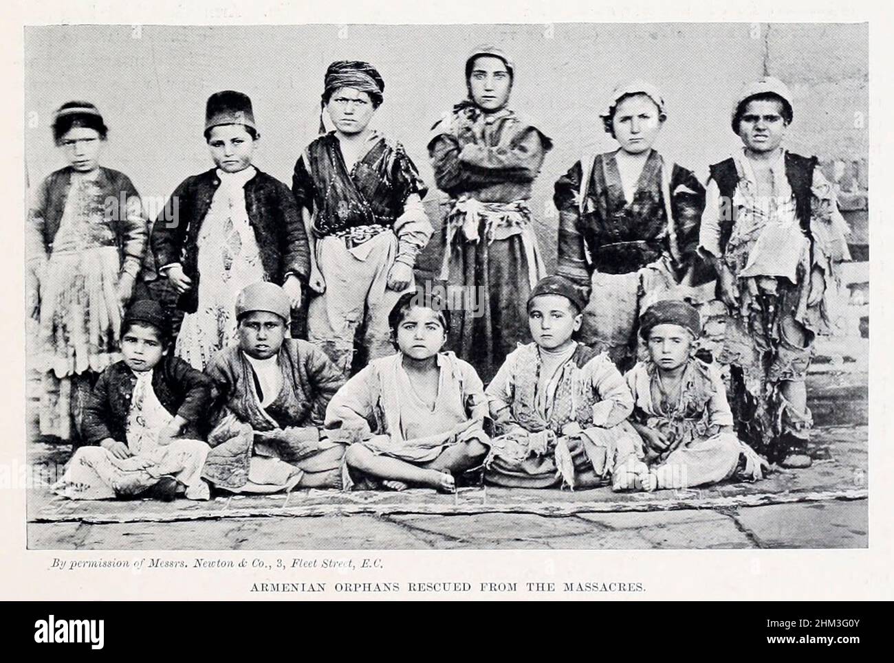 Armenian orphans rescued from the massacres from the book '  The living races of mankind ' Vol 1 by Henry Neville Hutchinson,, editors John Walter Gregory, and Richard Lydekker, Publisher: London,  Hutchinson & co 1901 Stock Photo