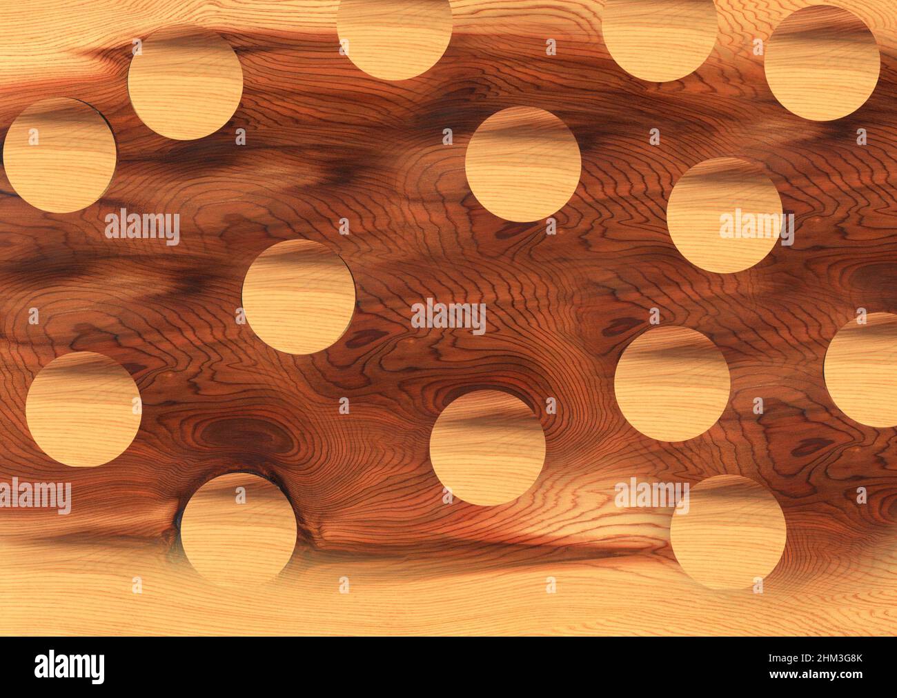 Wooden background with lots of holes on the surface Stock Photo - Alamy