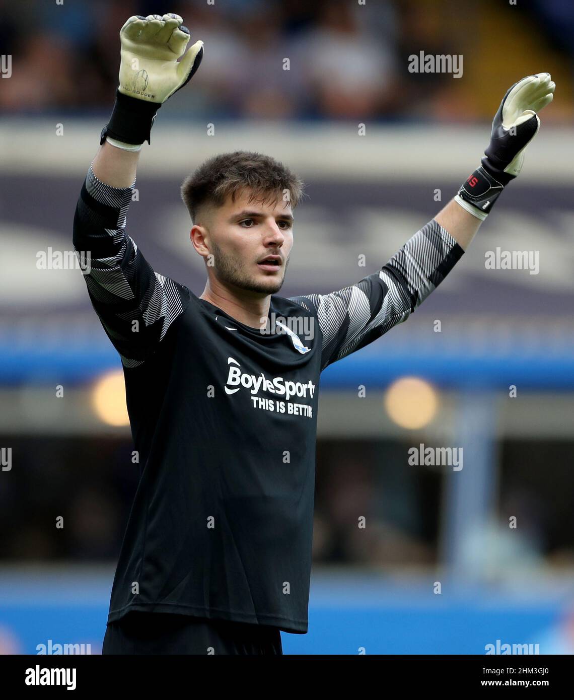 Birmingham City goalkeeper Matija Sarkic during the Sky Bet Championship match at St. Andrew's, Birmingham. Picture date: Saturday September 25, 2021. Stock Photo