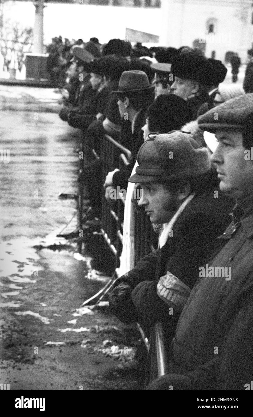 The 60th anniversary of the October Revolution. People are watching the ...