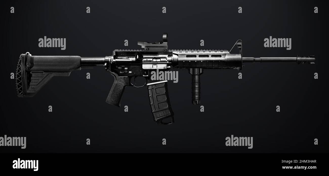 M416 gun, Automatic weapon isolated black , military army Stock Photo ...