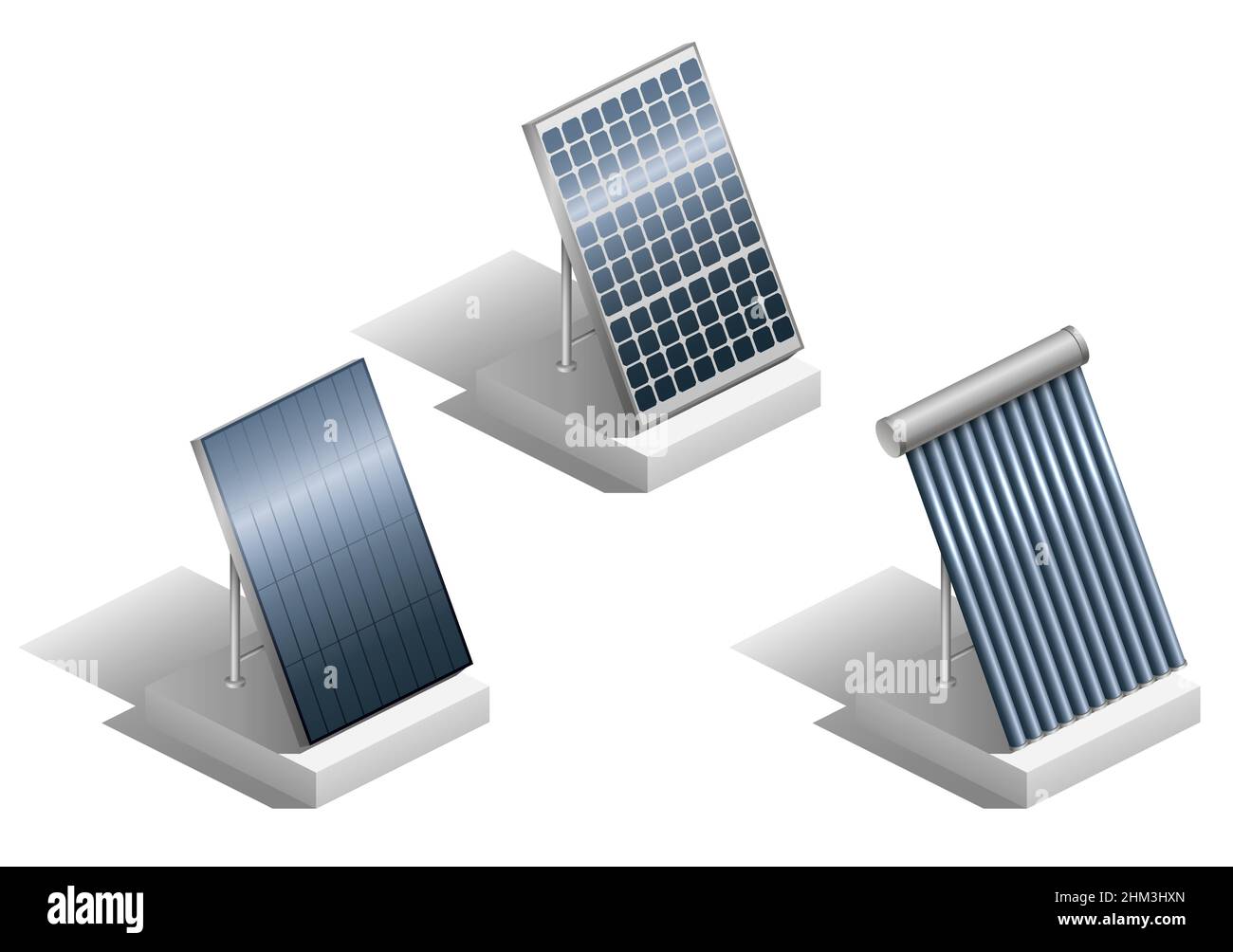 Set of solar panels Stock Vector