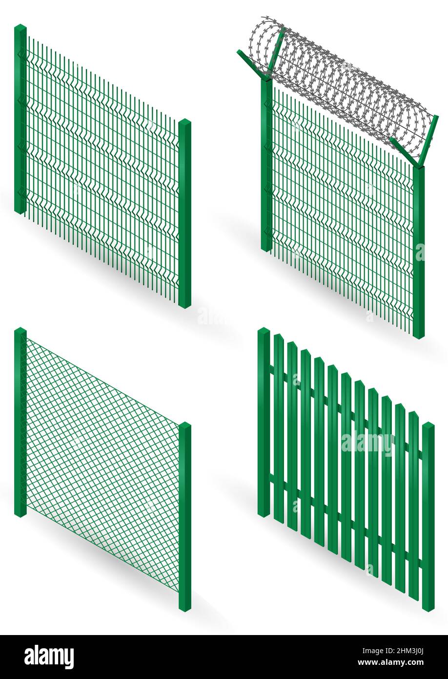 Set of metal fences Stock Vector