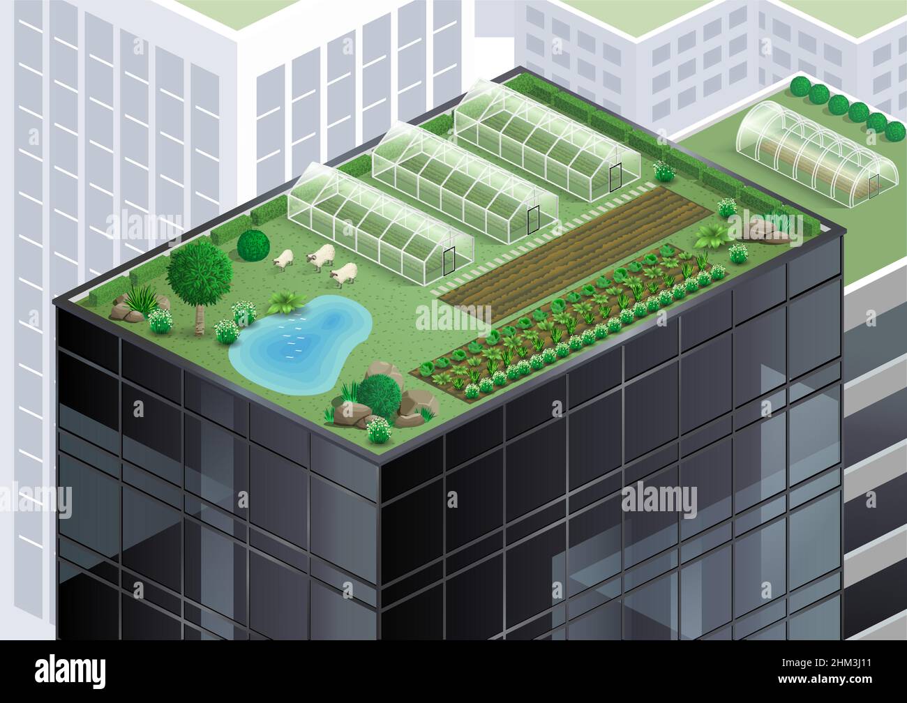 Farm on the roof Stock Vector