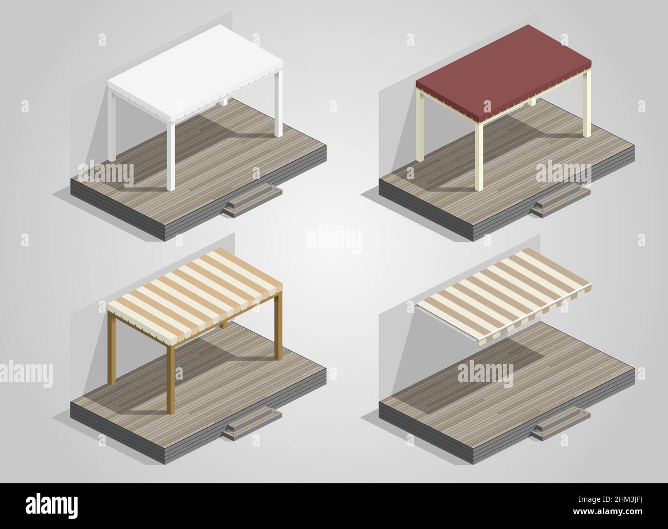 Set of garden sheds Stock Vector