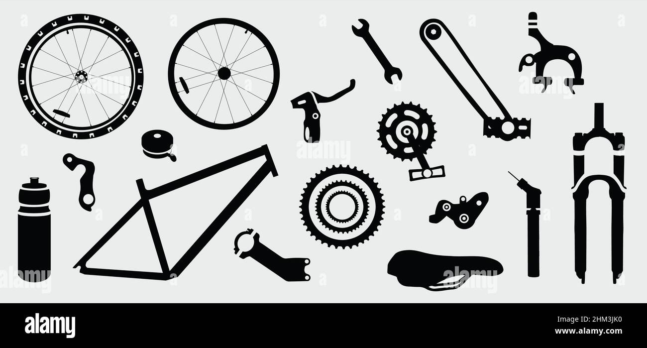 Bicycle parts and gears. Vector Stock Vector Image & Art Alamy