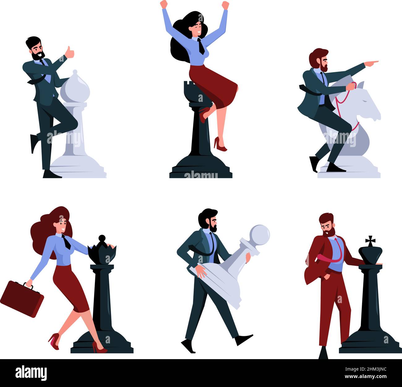Chess and people. Business strategy concept scenes characters moving ...