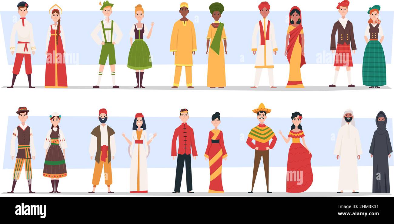 Different european national dress Cut Out Stock Images Pictures