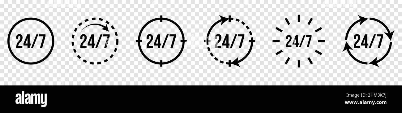 24/7 service icon Stock Vector