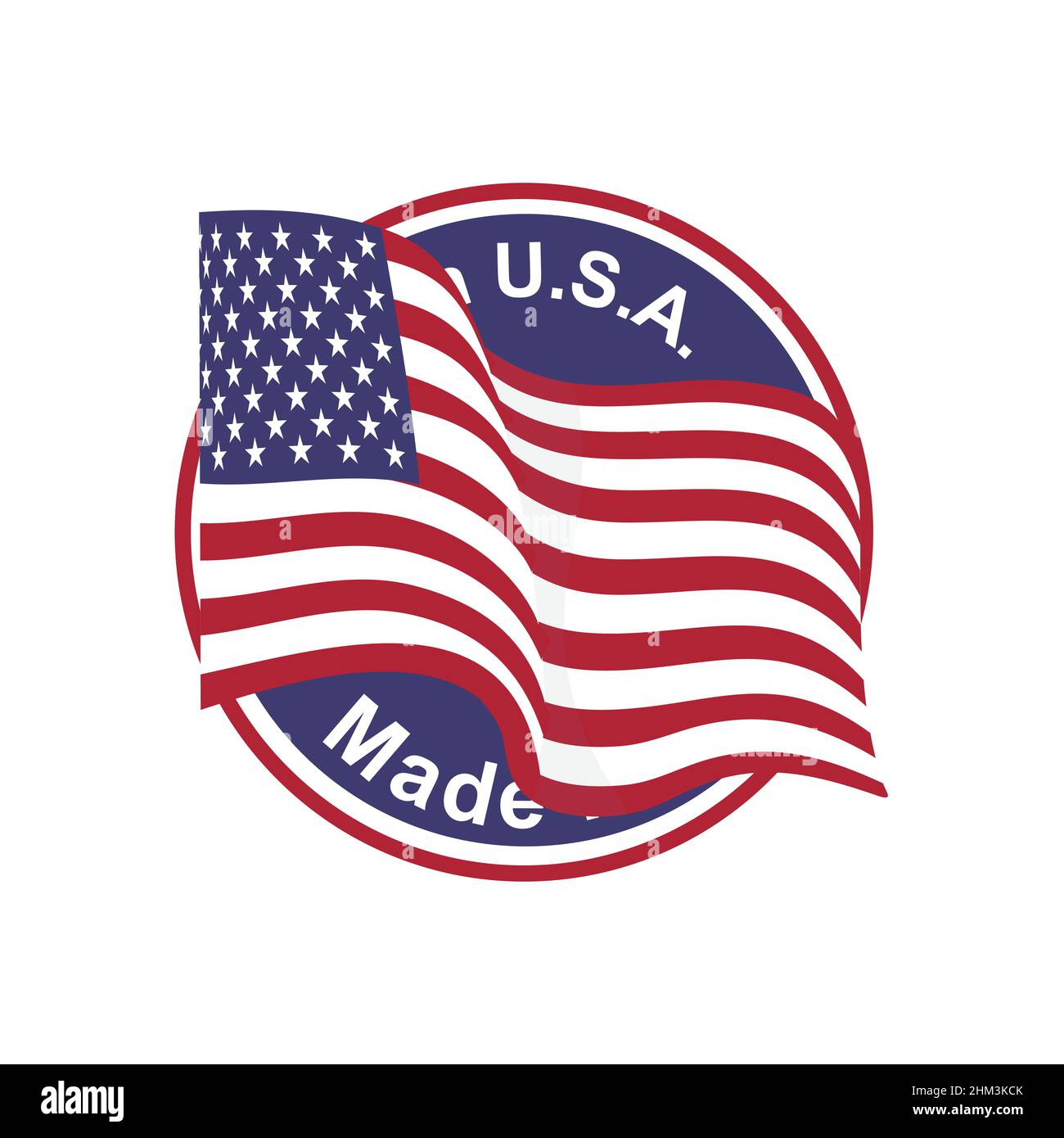 Made in USA United States of America. American flag for badge, label or pin.  Vector Stock Vector