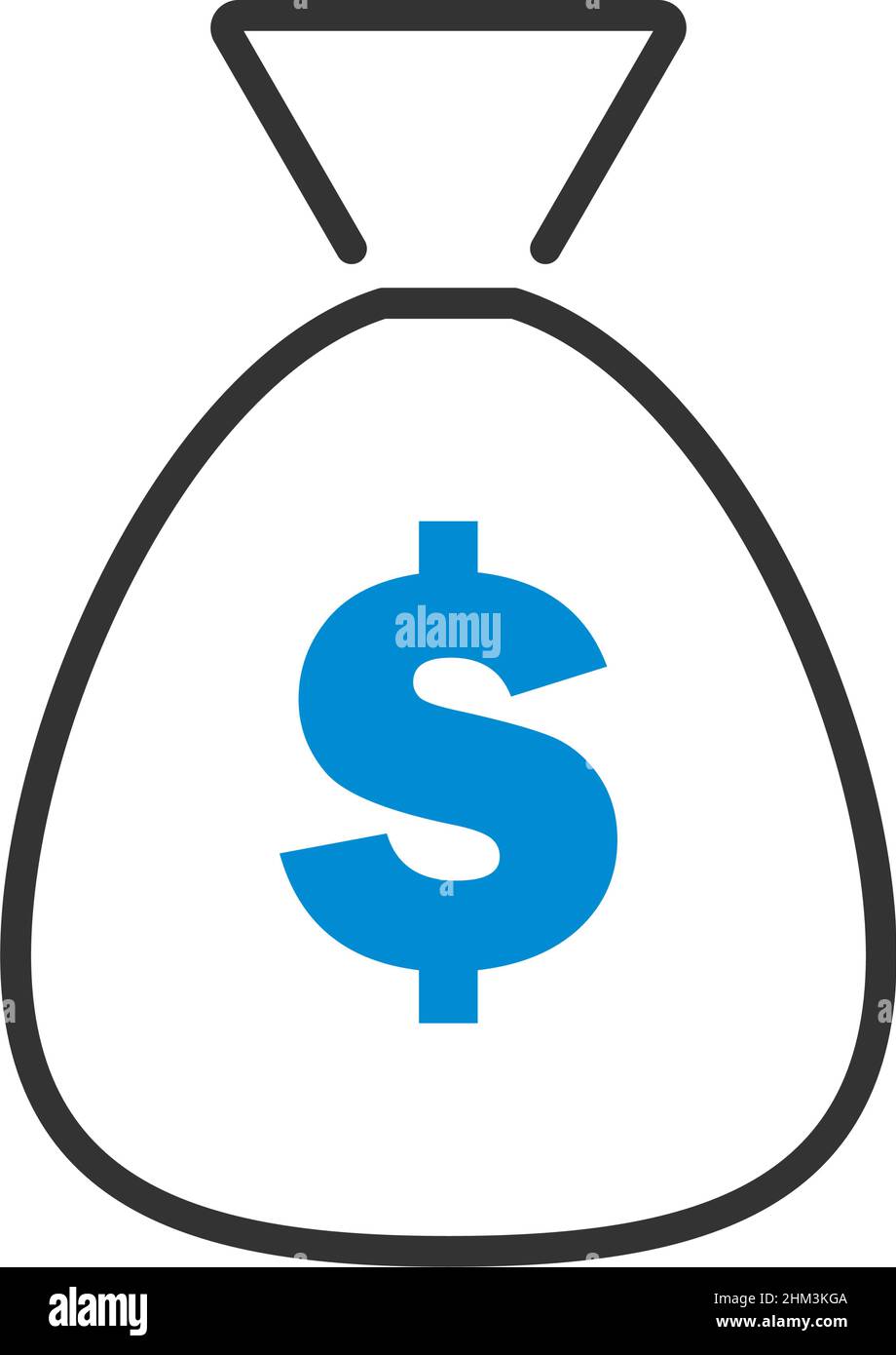 Money Bag Icon. Editable Bold Outline With Color Fill Design. Vector ...