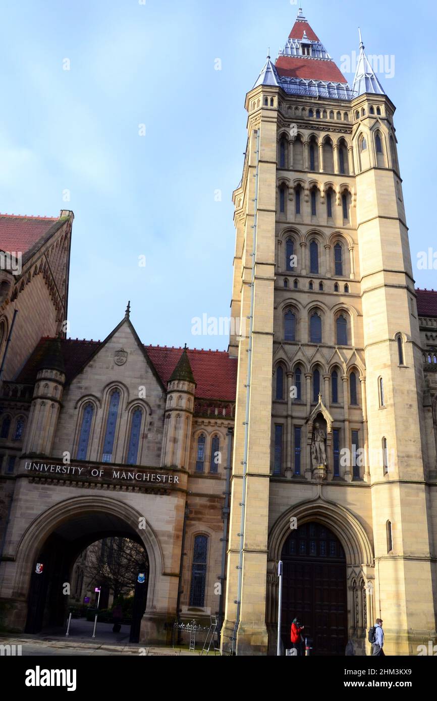 Whitworth Hall at the University of Manchester, Manchester, England, United Kingdom, British Isles. Stock Photo