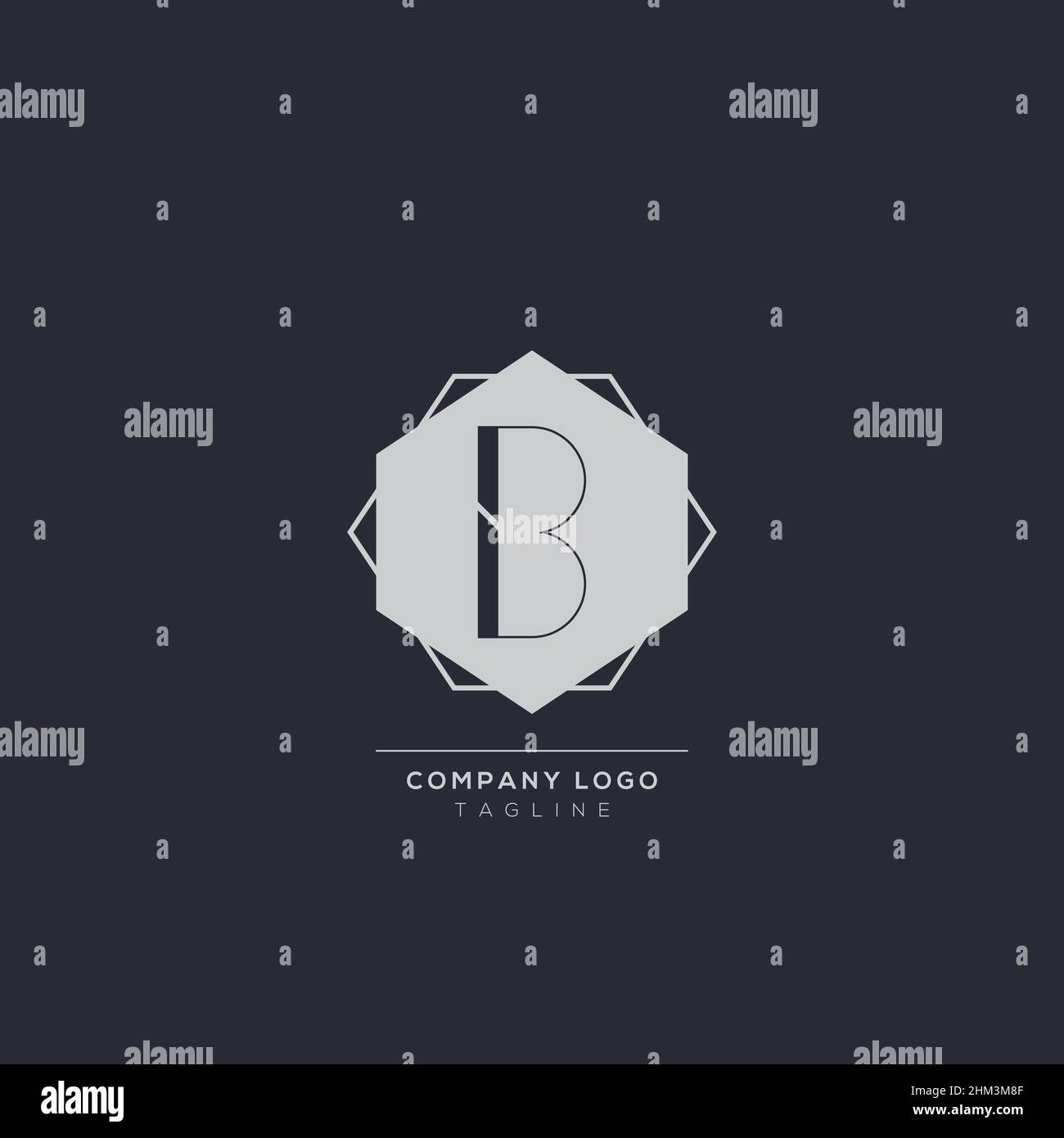 B logo design concept with background. Initial based creative minimal ...