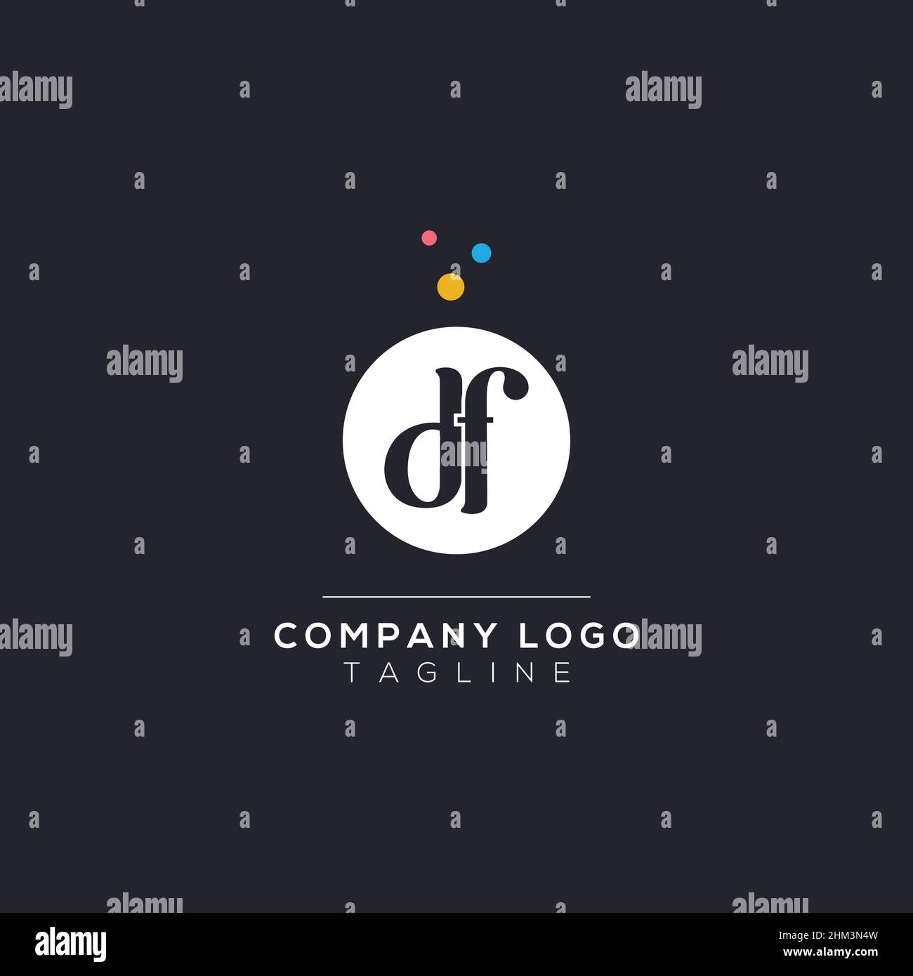 DF Initial Letter Design Vector with bubble Dots. Vector Lettering ...