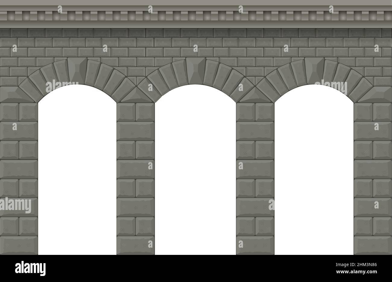 Arch in the wall of white cut stone and travertine marble for a window ...