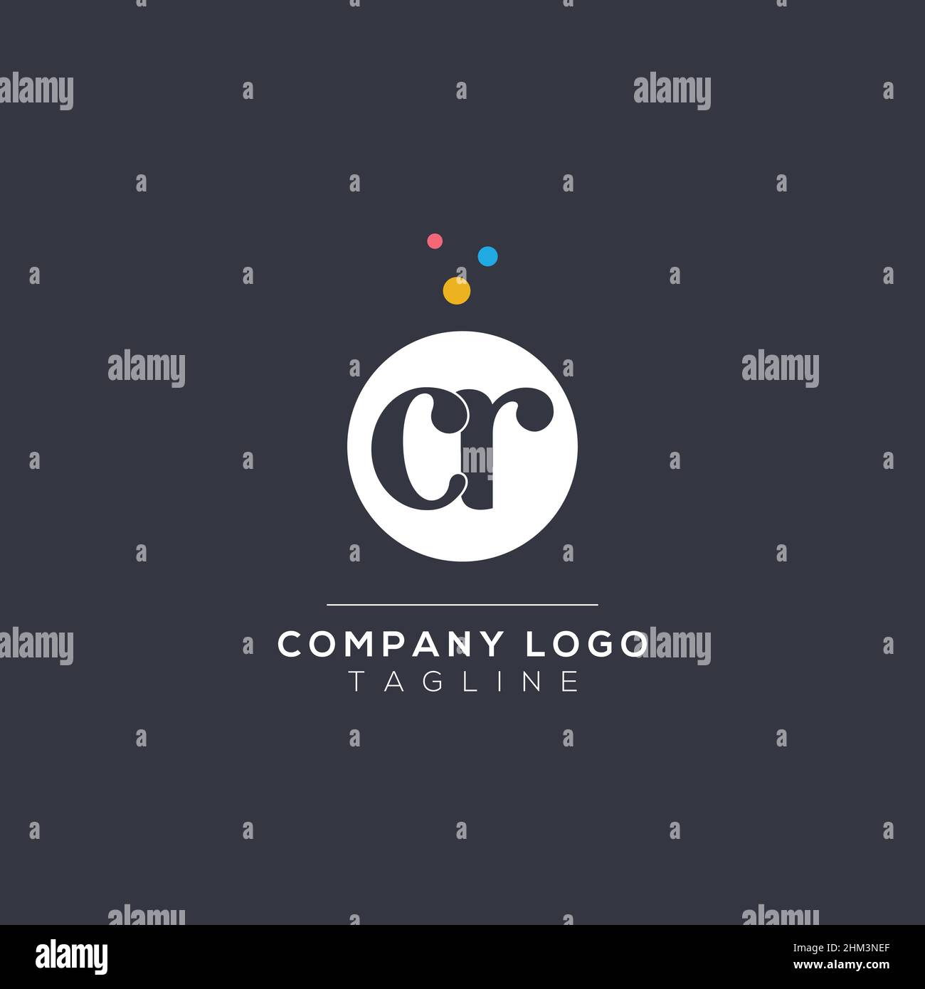 CR Initial Letter Design Vector with bubble Dots. Vector Lettering Illustration of a Colorful Alphabet with Bubbles. Stock Vector