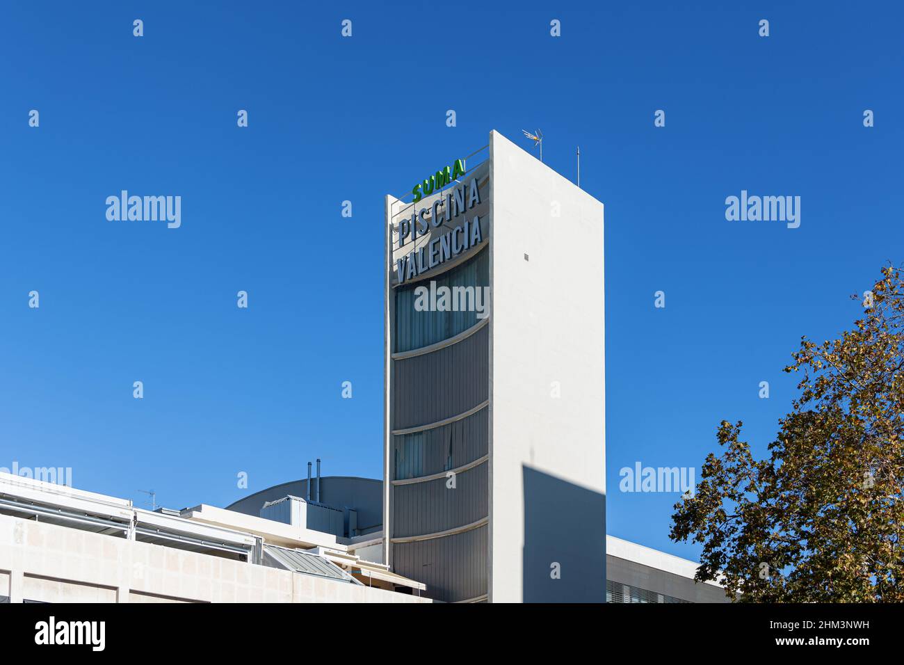 VALENCIA, SPAIN - FEBRUARY 02, 2022: Suma Fitness Club, management of municipal and private sports centers Stock Photo