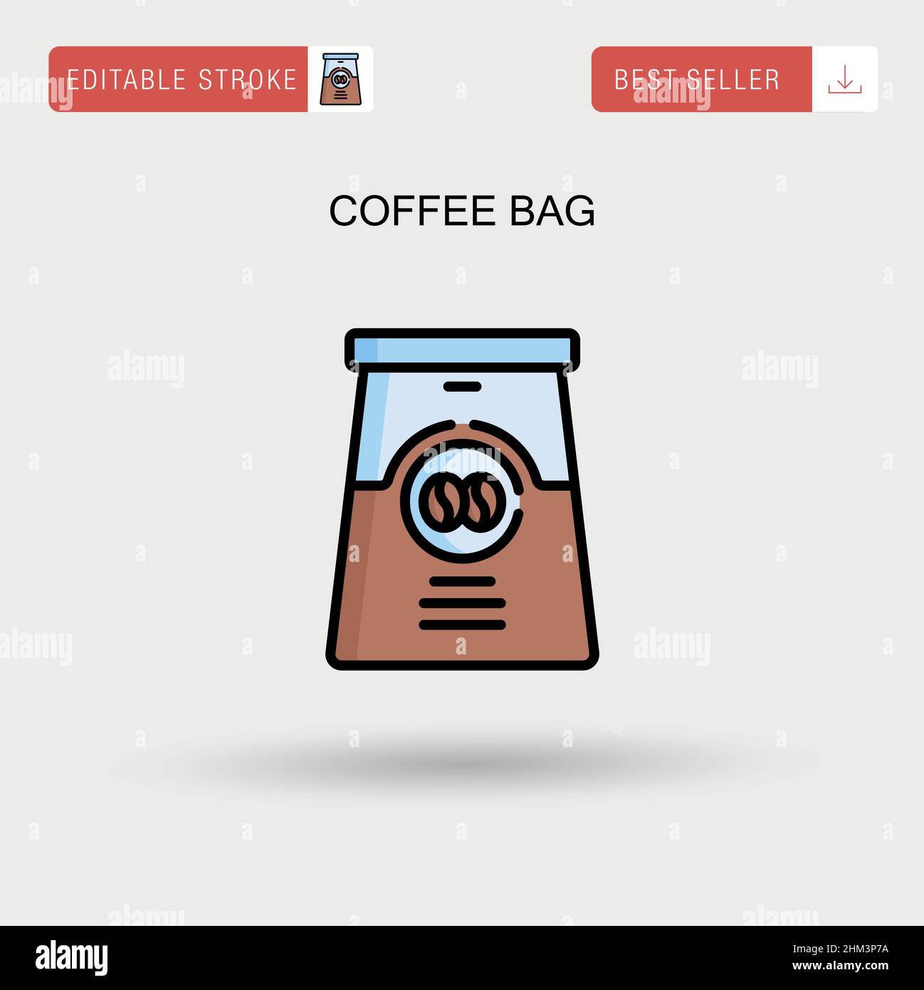 Coffee bag Simple vector icon. Stock Vector