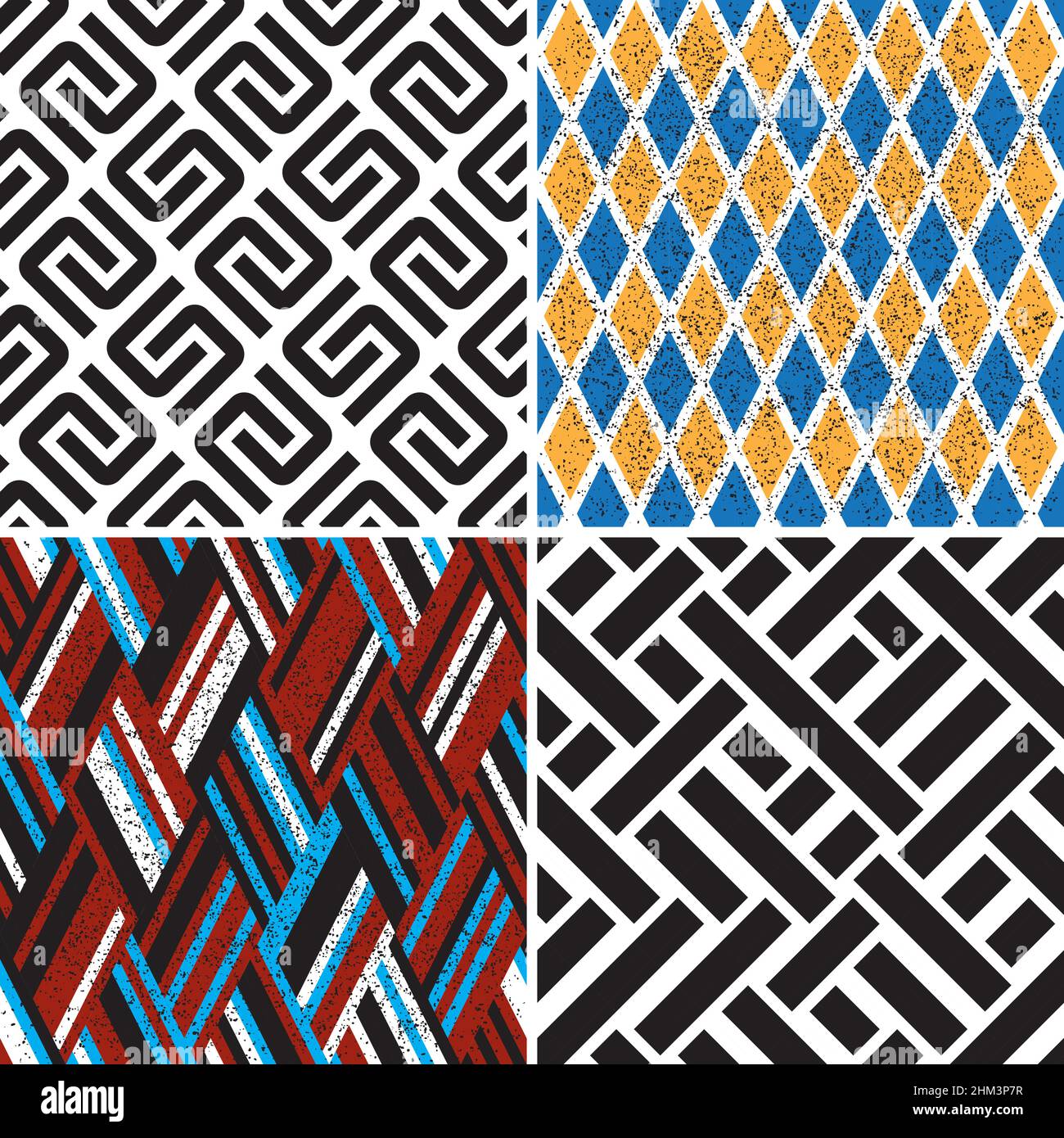 4 different vector patterns in the same package(eps). One pattern is paid and 3 are free (white dividing lines) Stock Vector
