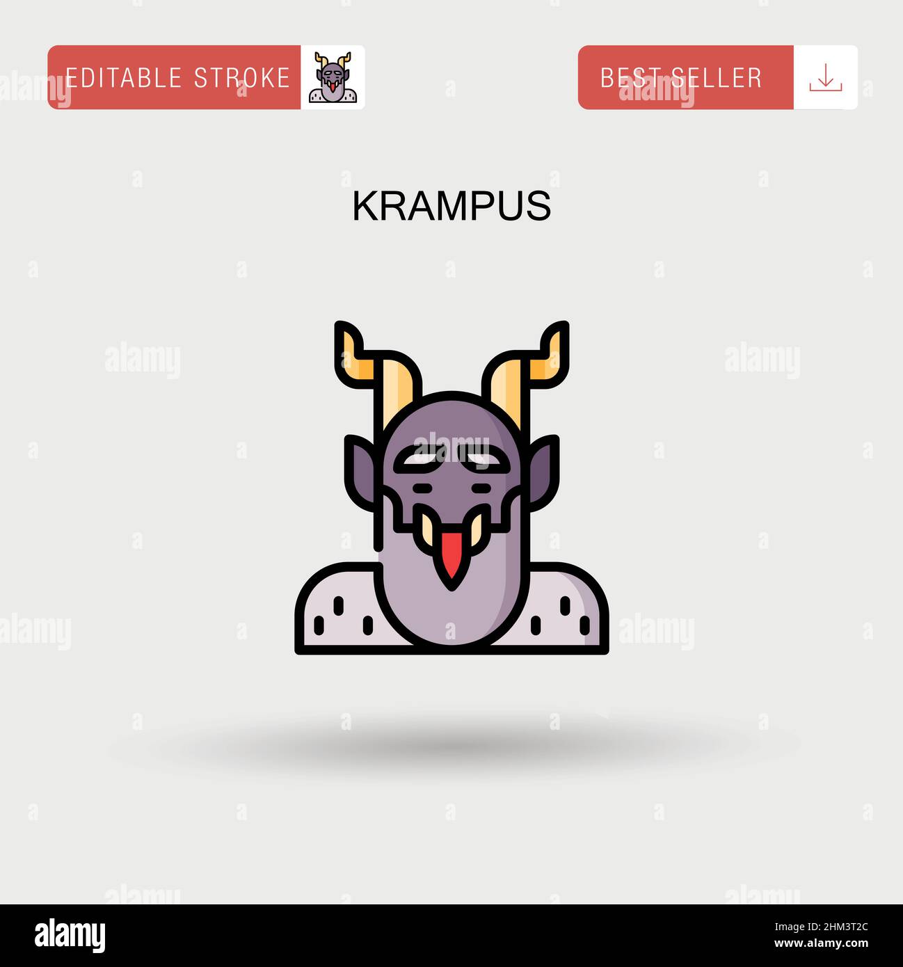 Krampus Simple vector icon. Stock Vector