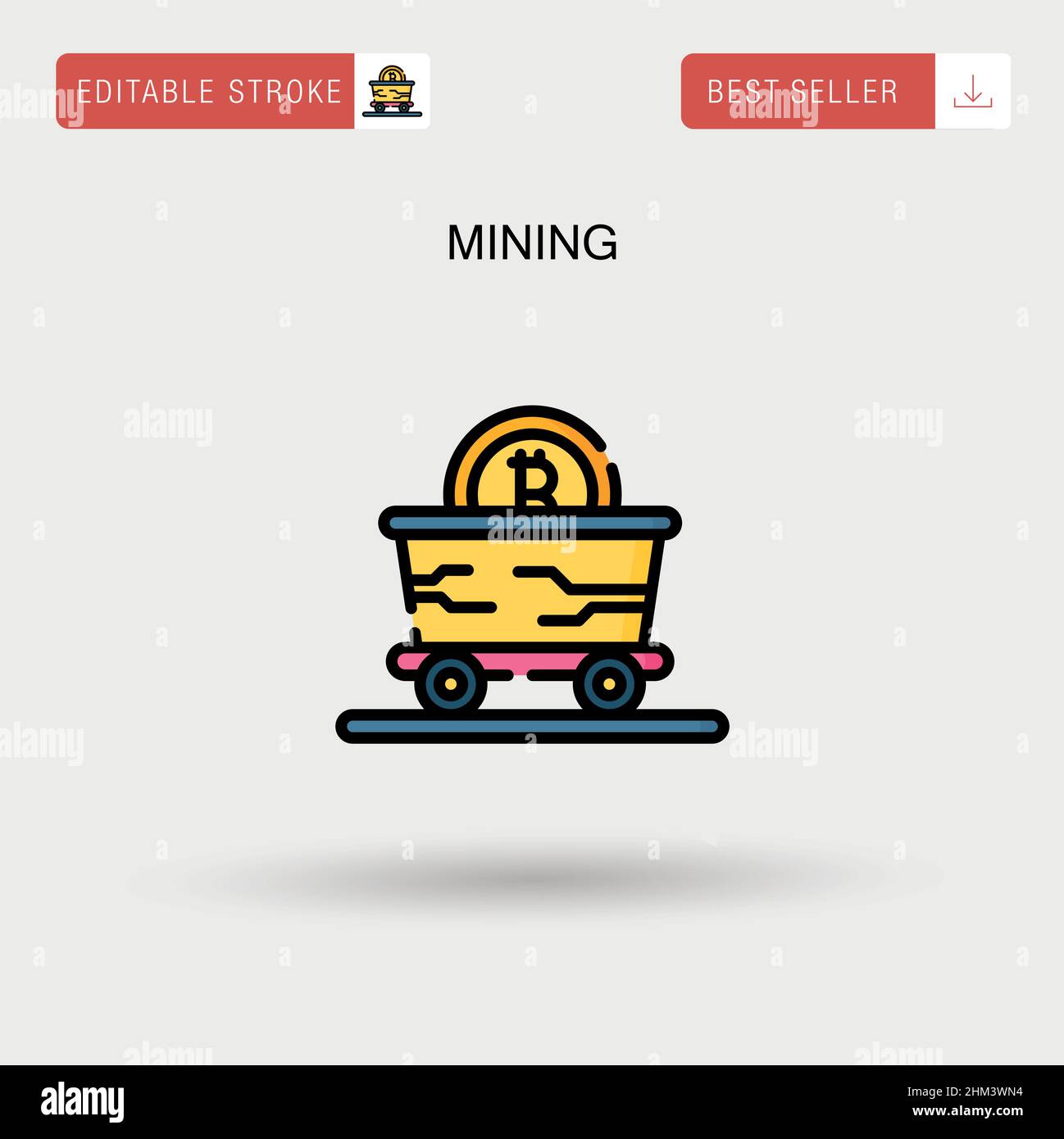 Mining Simple vector icon. Stock Vector