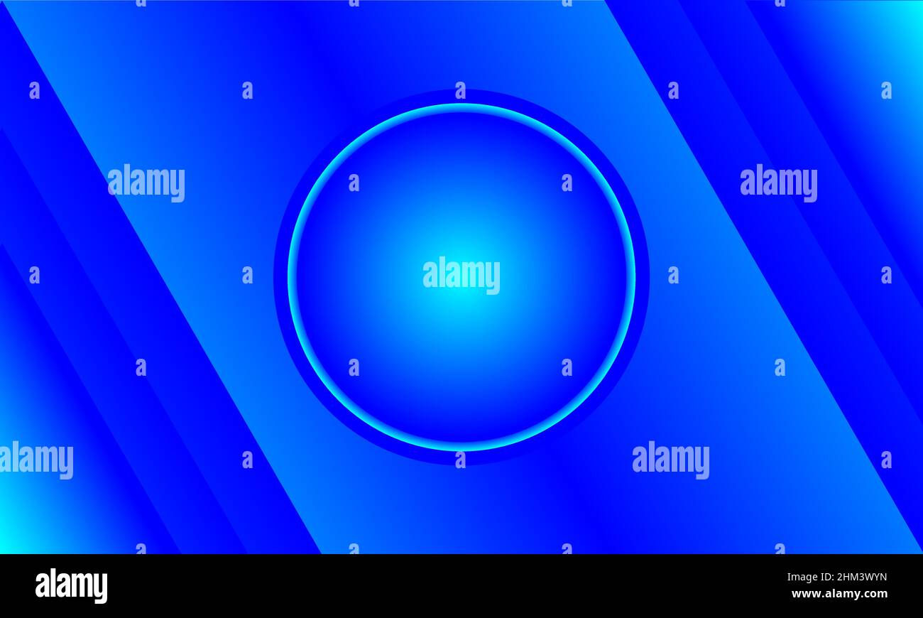 Blue abstract background with circles and lines design Stock Vector