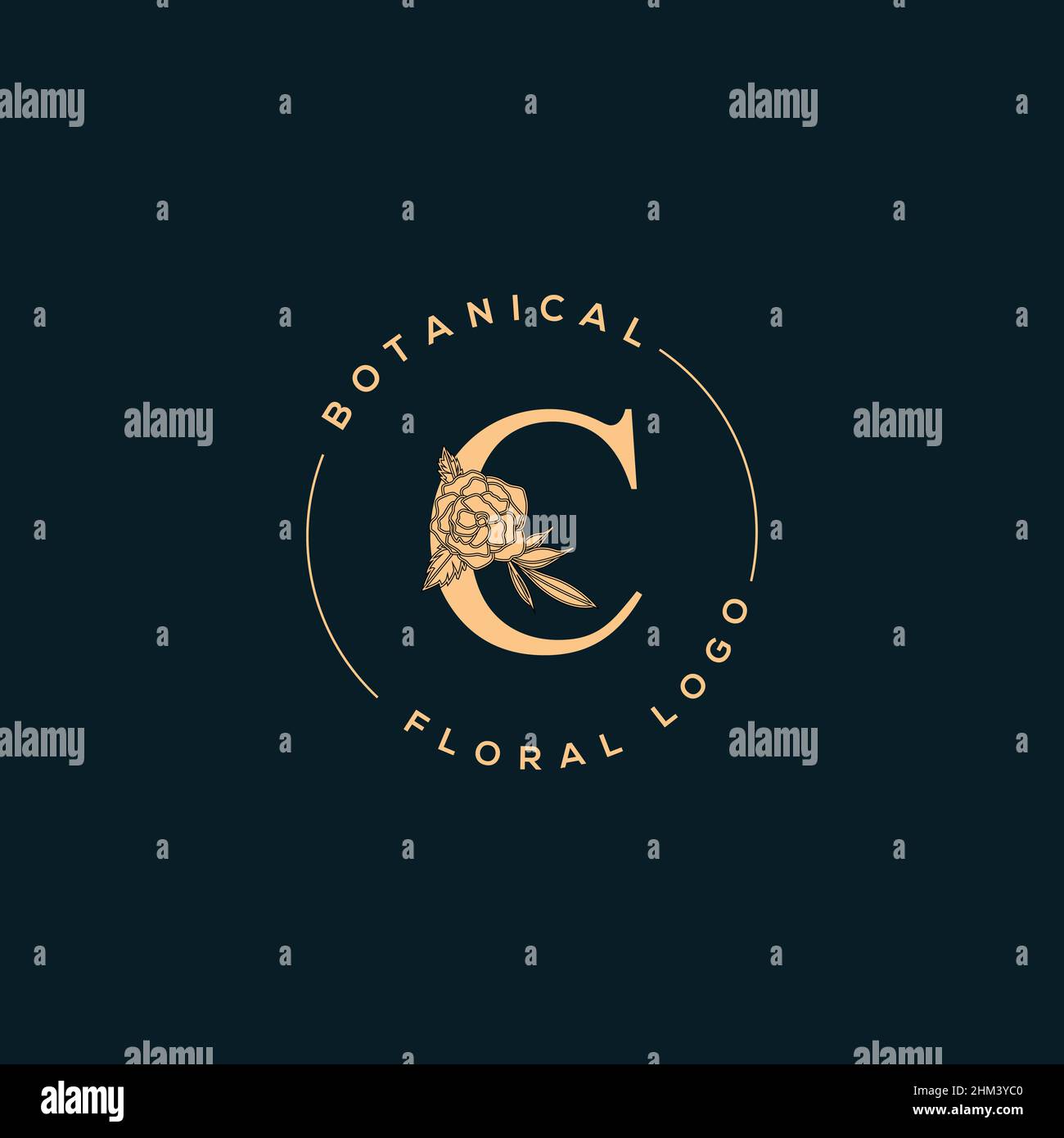 Initial C letter luxury beauty flourishes ornament monogram logo Stock ...