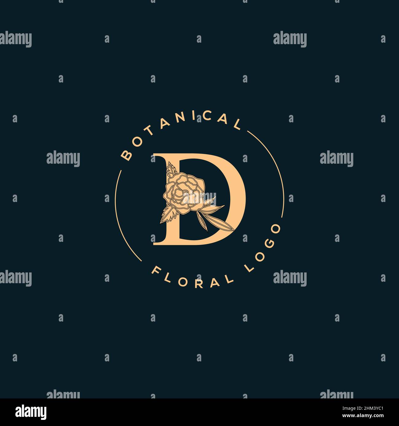Initial D letter luxury beauty flourishes ornament monogram logo Stock ...