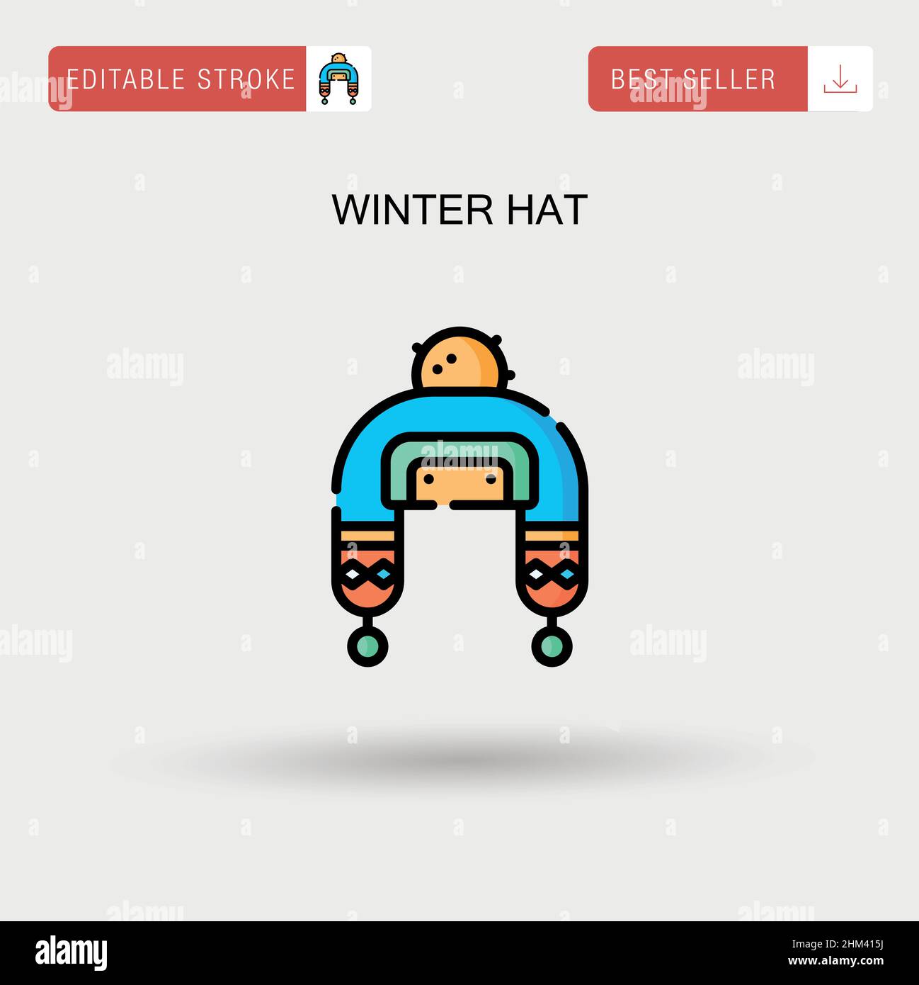 Winter hat Simple vector icon. Stock Vector