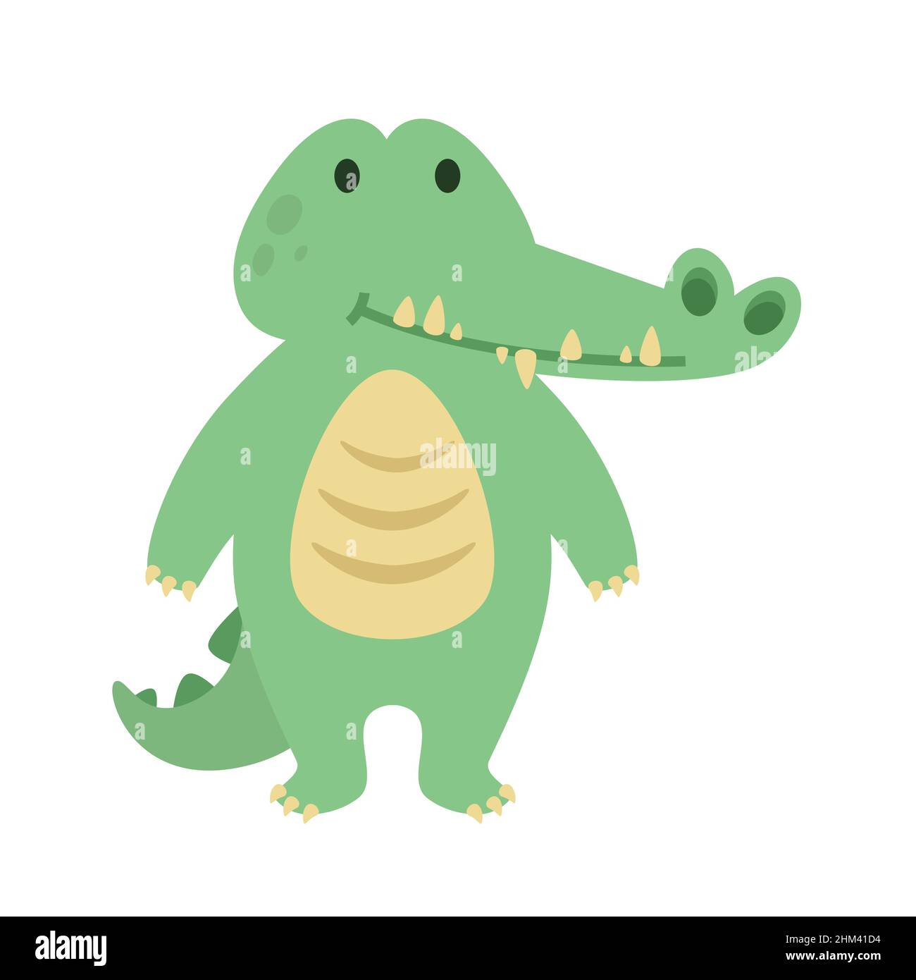 cartoon style illustration of a cute crocodile Stock Vector