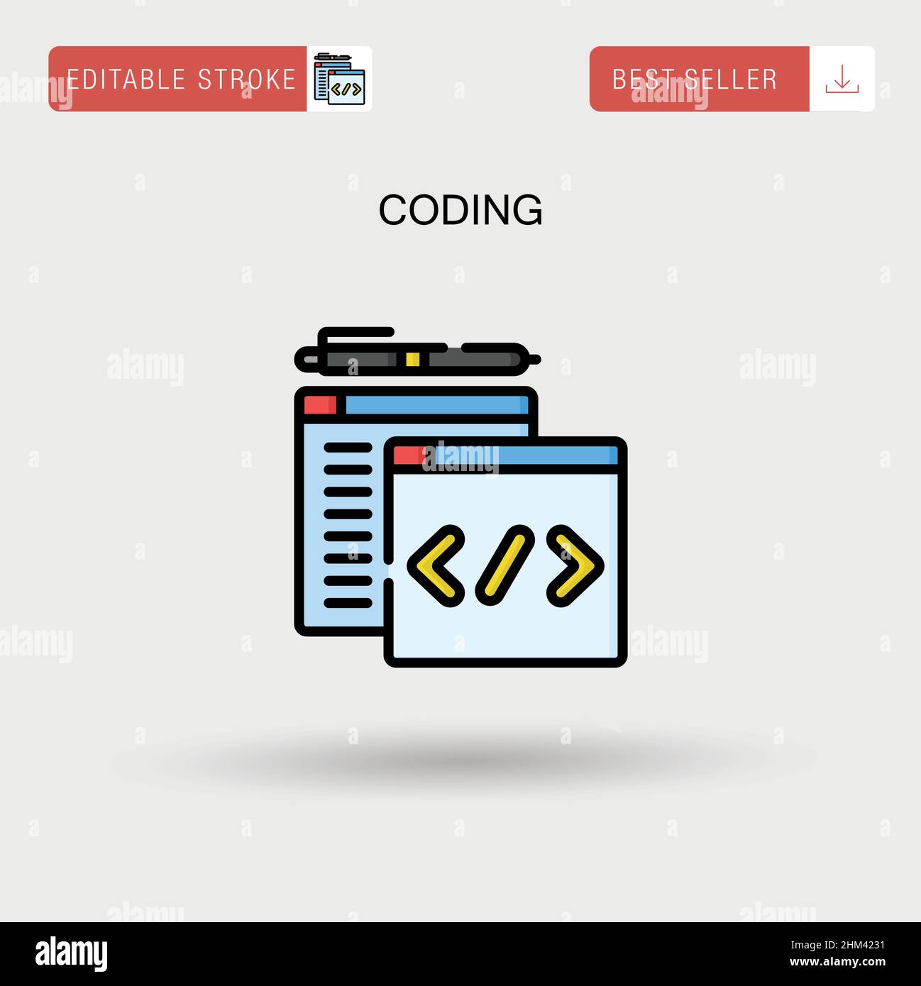 Coding Simple vector icon Stock Vector Image & Art - Alamy
