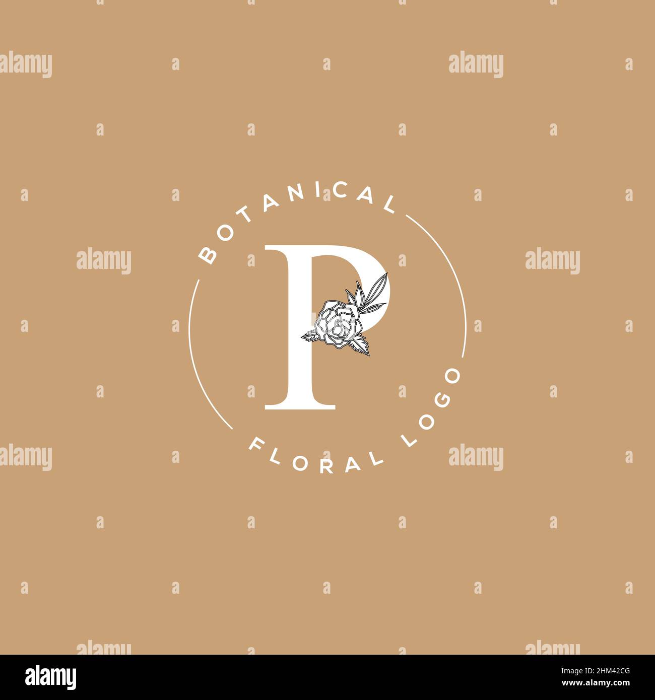 Initial P letter luxury beauty flourishes ornament monogram logo Stock ...
