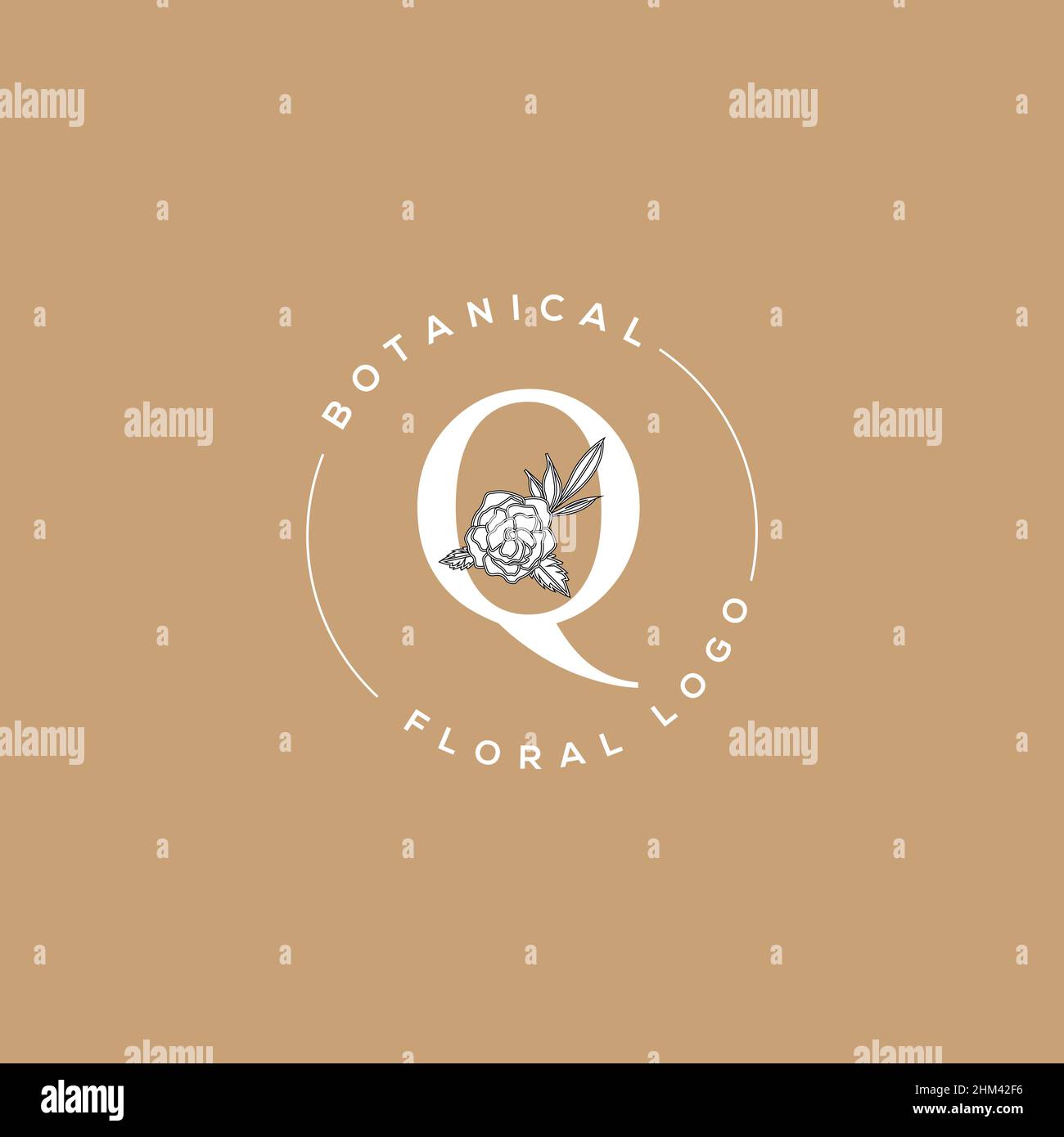 Initial Q letter luxury beauty flourishes ornament monogram logo Stock ...