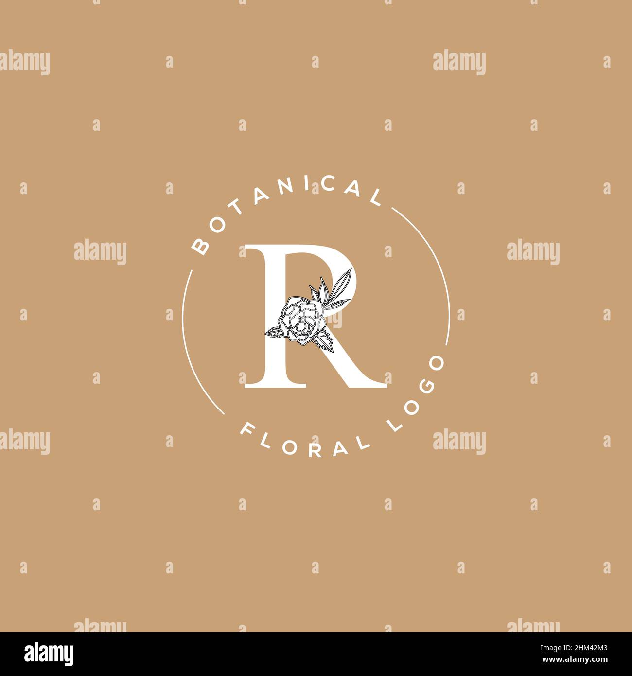 Initial R letter luxury beauty flourishes ornament monogram logo Stock ...
