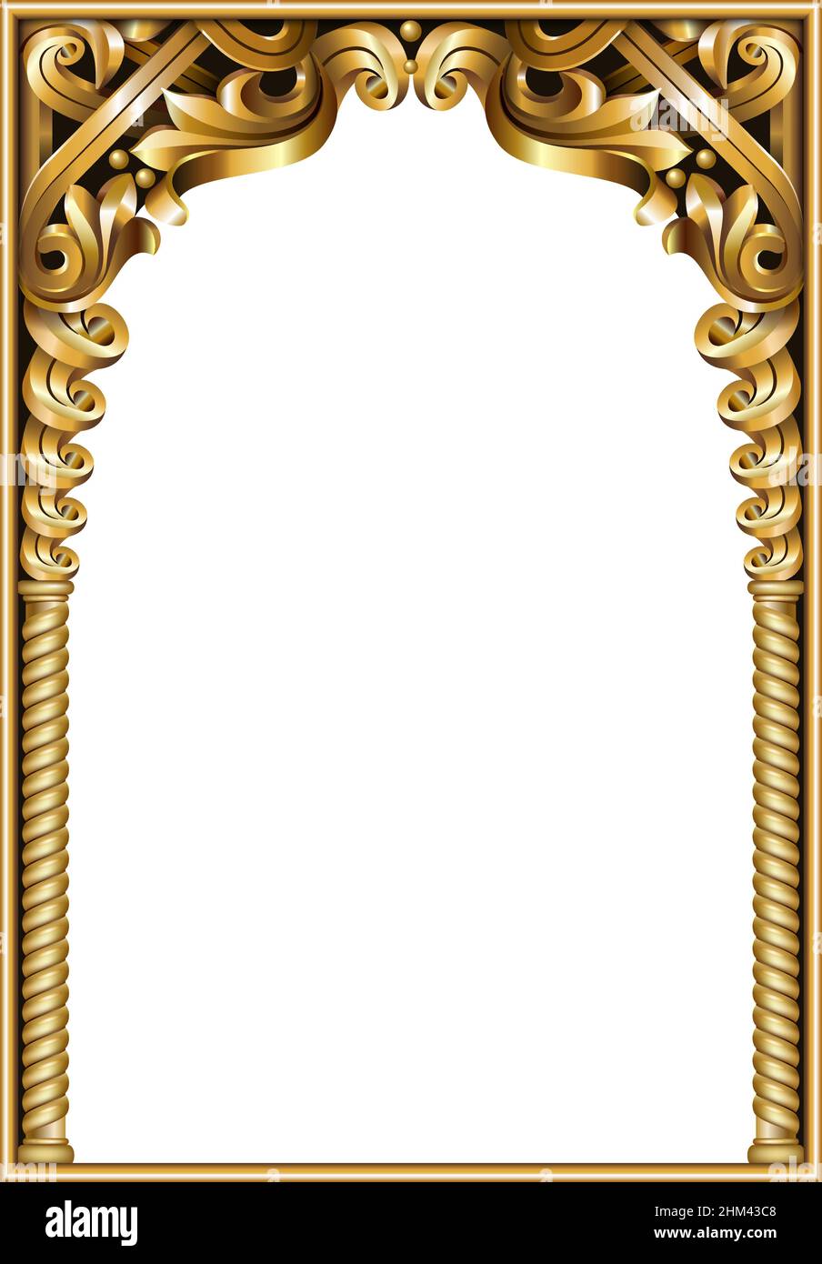 Golden classic rococo baroque frame. Vector graphics. Luxury frame for ...
