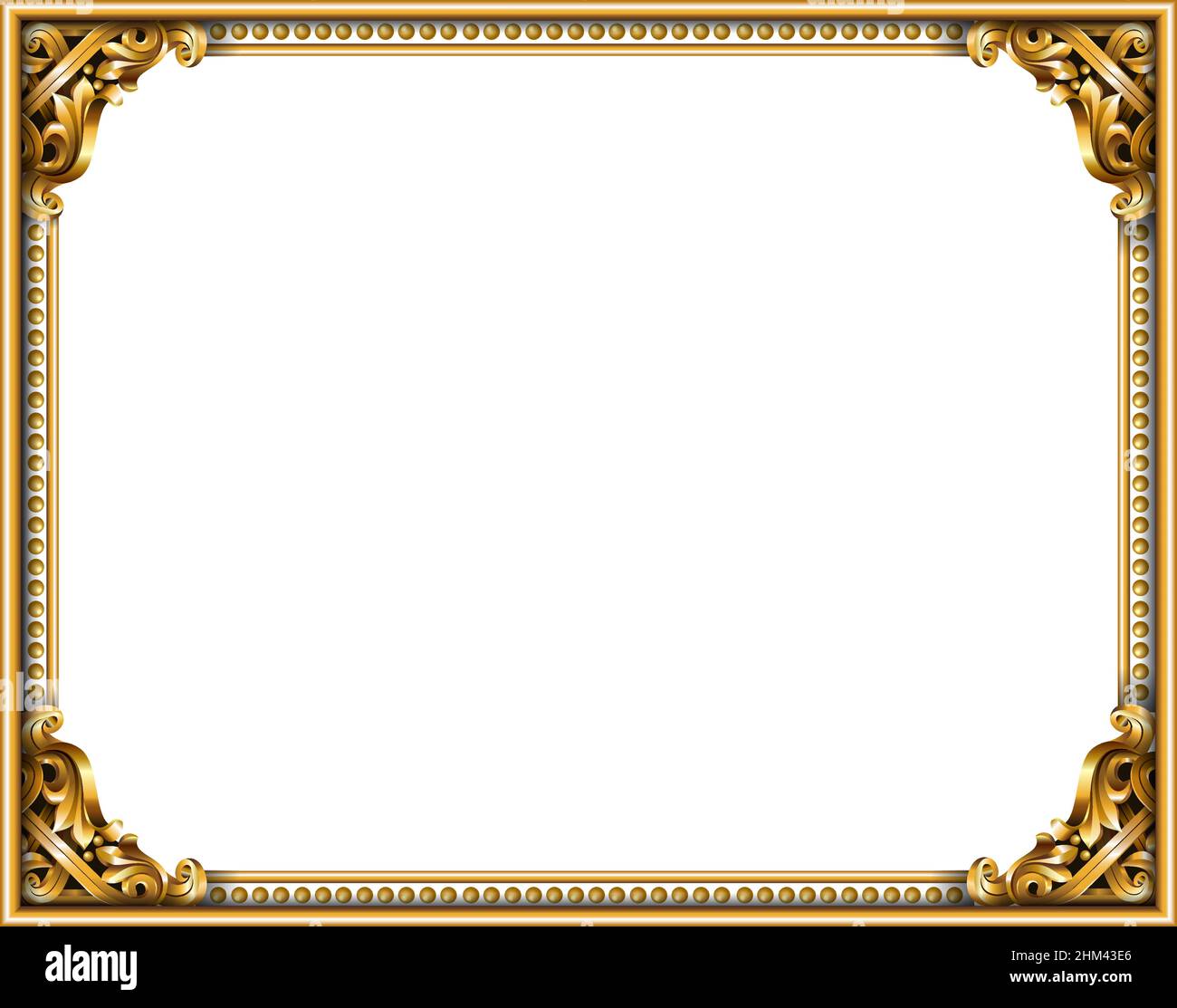 Golden classic rococo baroque frame. Vector graphics. Luxury frame for ...