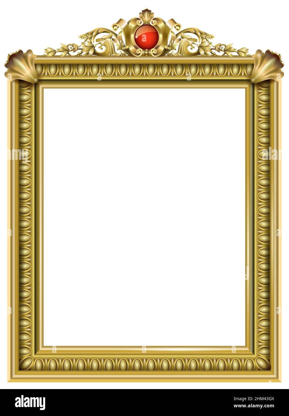 Golden classic rococo baroque frame. Vector graphics. Luxury frame for ...