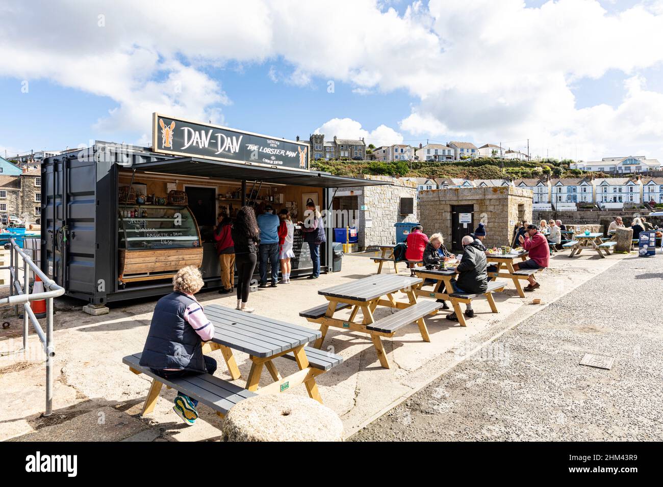Lobster food stall in Porthleven, Cornwall, UK, Lobster, food stall