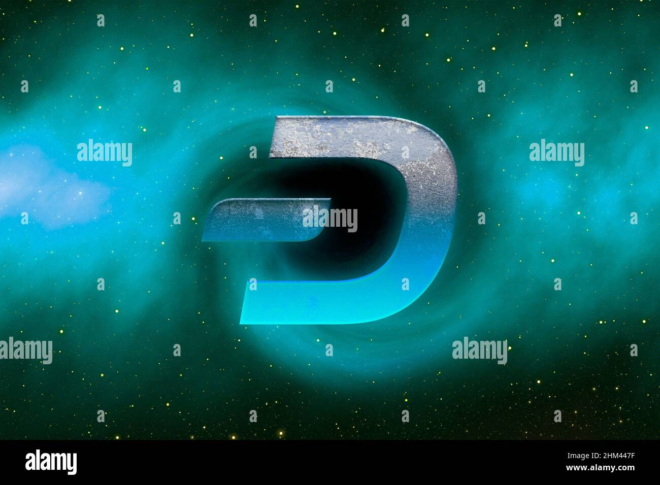 3D rendering cryptocurrency dash coin on colorful background ...