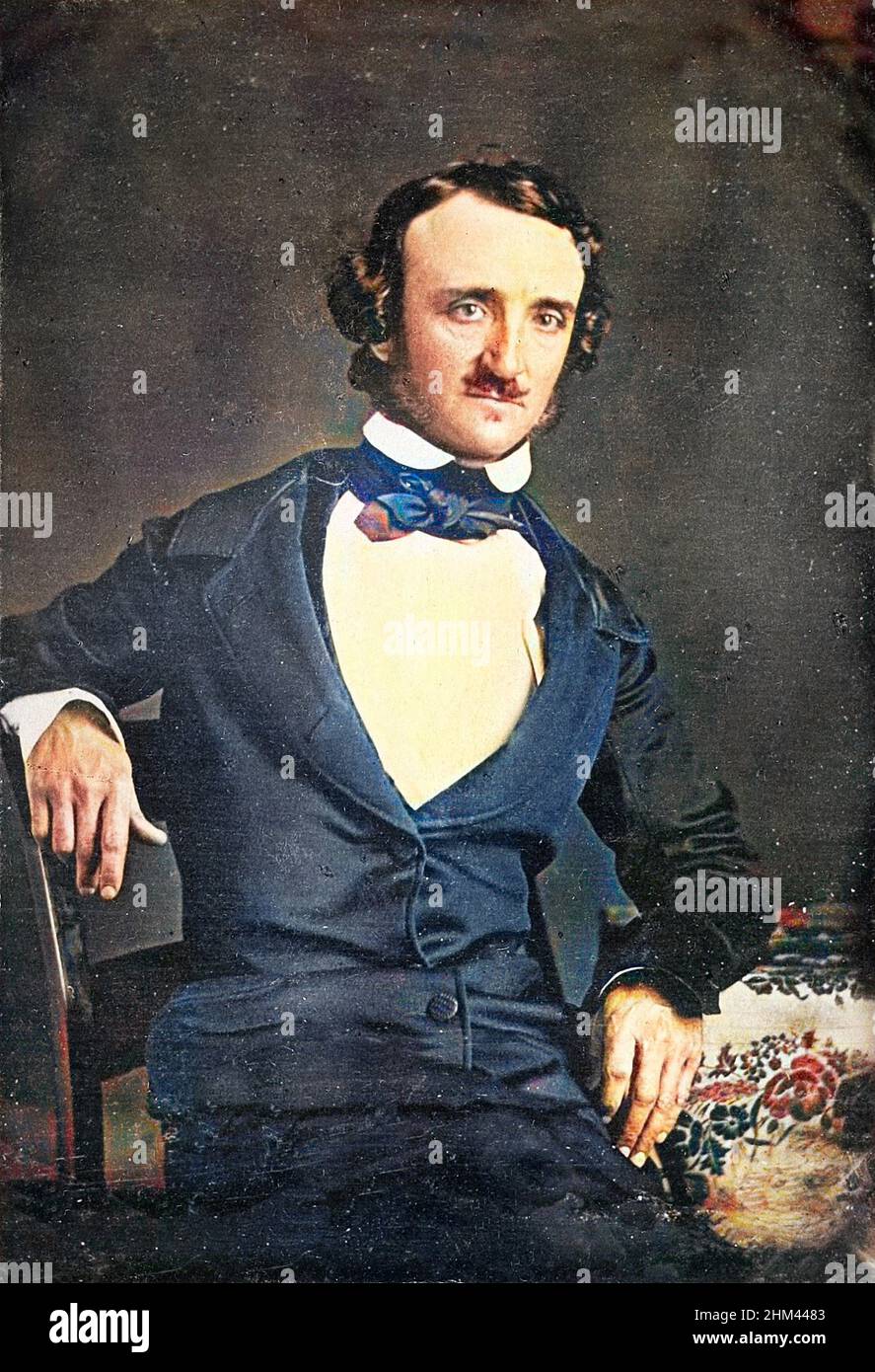 Portrait de Edgar Allan Poe (1809-1849), ecrivain americain. Photographie Stock Photo