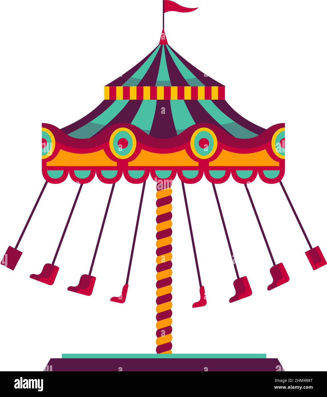 Funfair chairswing. Round kid attraction. Amusement park ride Stock Vector Image & Art Alamy