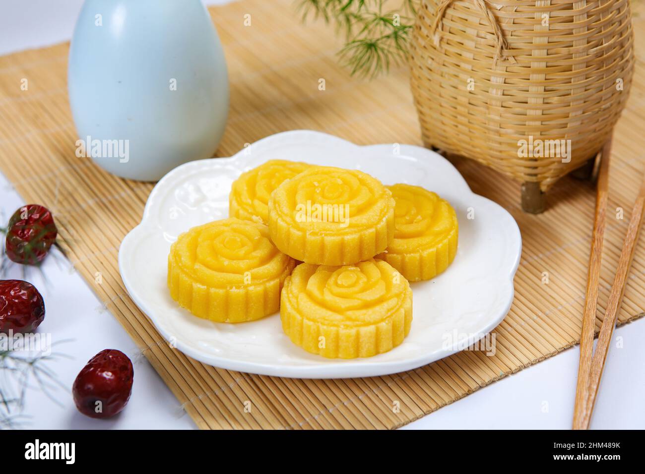 Green bean cake Stock Photo Alamy