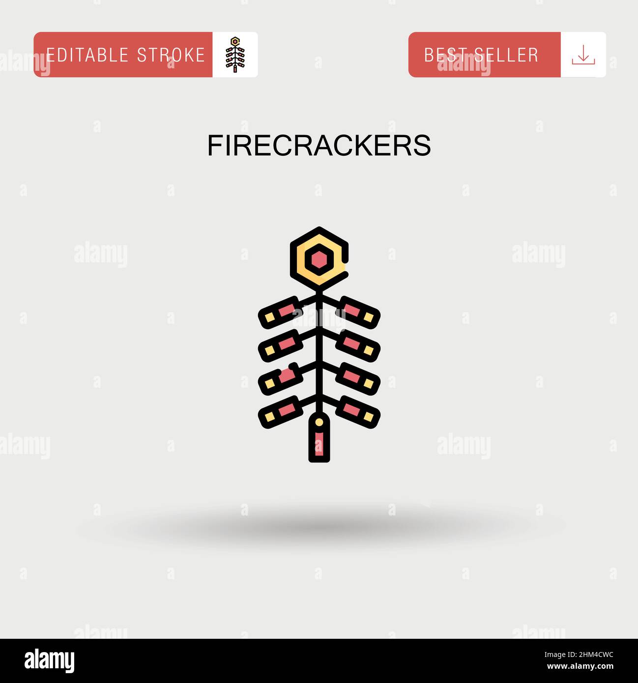 Firecrackers Simple vector icon. Stock Vector