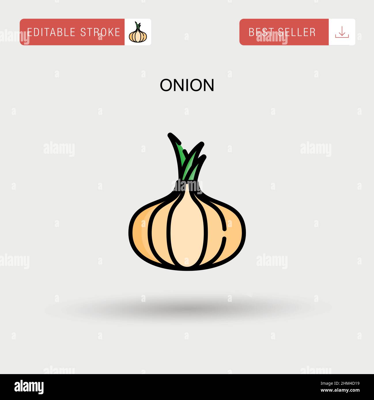 Onion Simple vector icon. Stock Vector