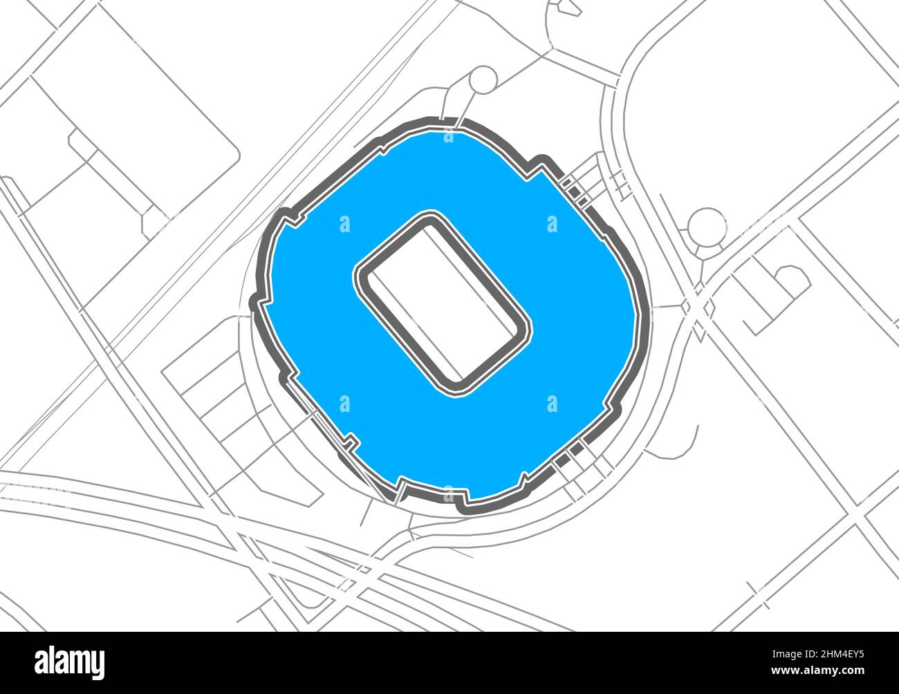 Charlotte American Football NHL - Charlotte American Football Nhl Stadium Outline Vector Map The Football Statium Map Was Drawn With White Areas And Lines For Main Roads Side Roads 2HM4EY5