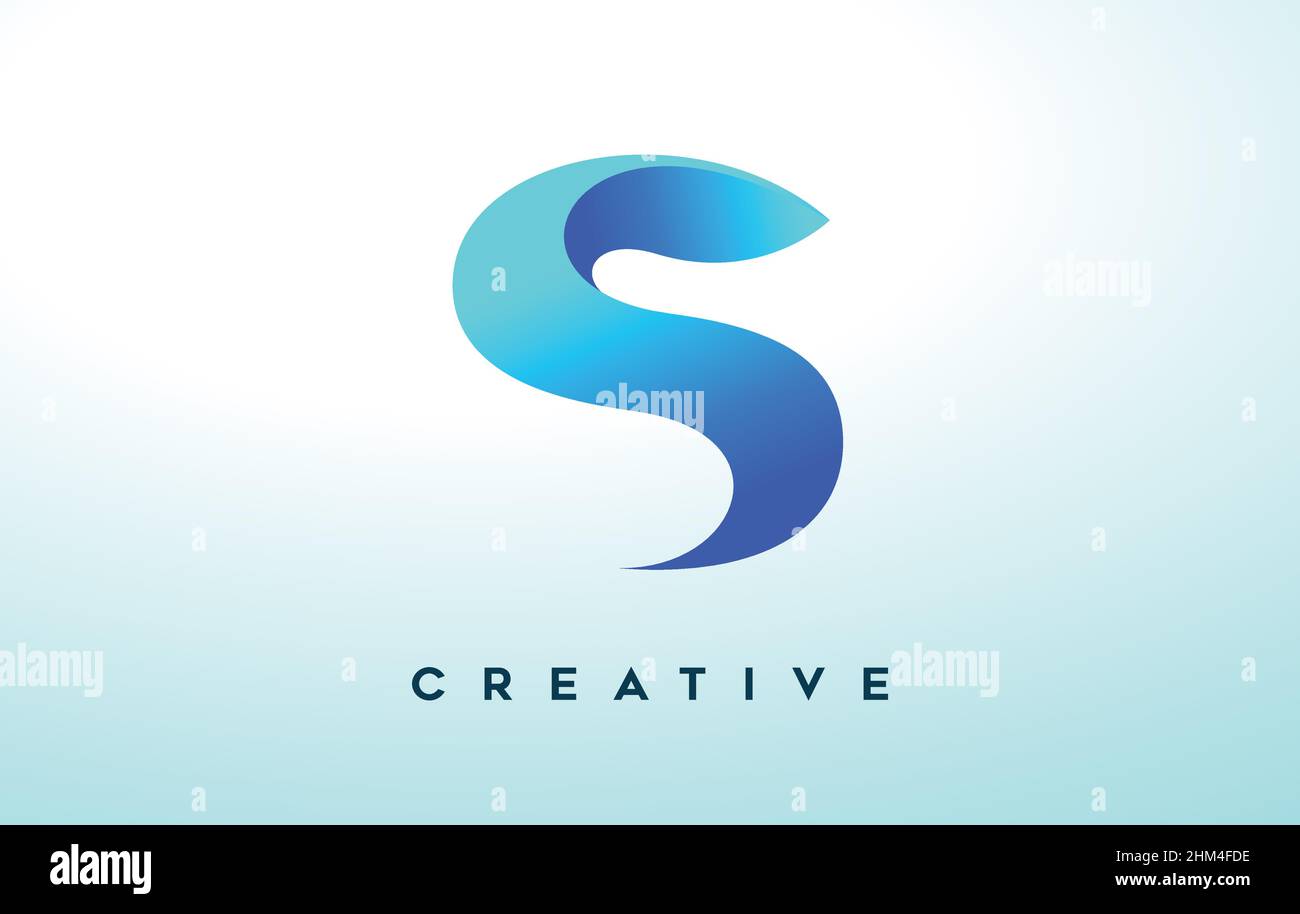 Blue S Letter Logo Design with Stylized Look and Modern Design for