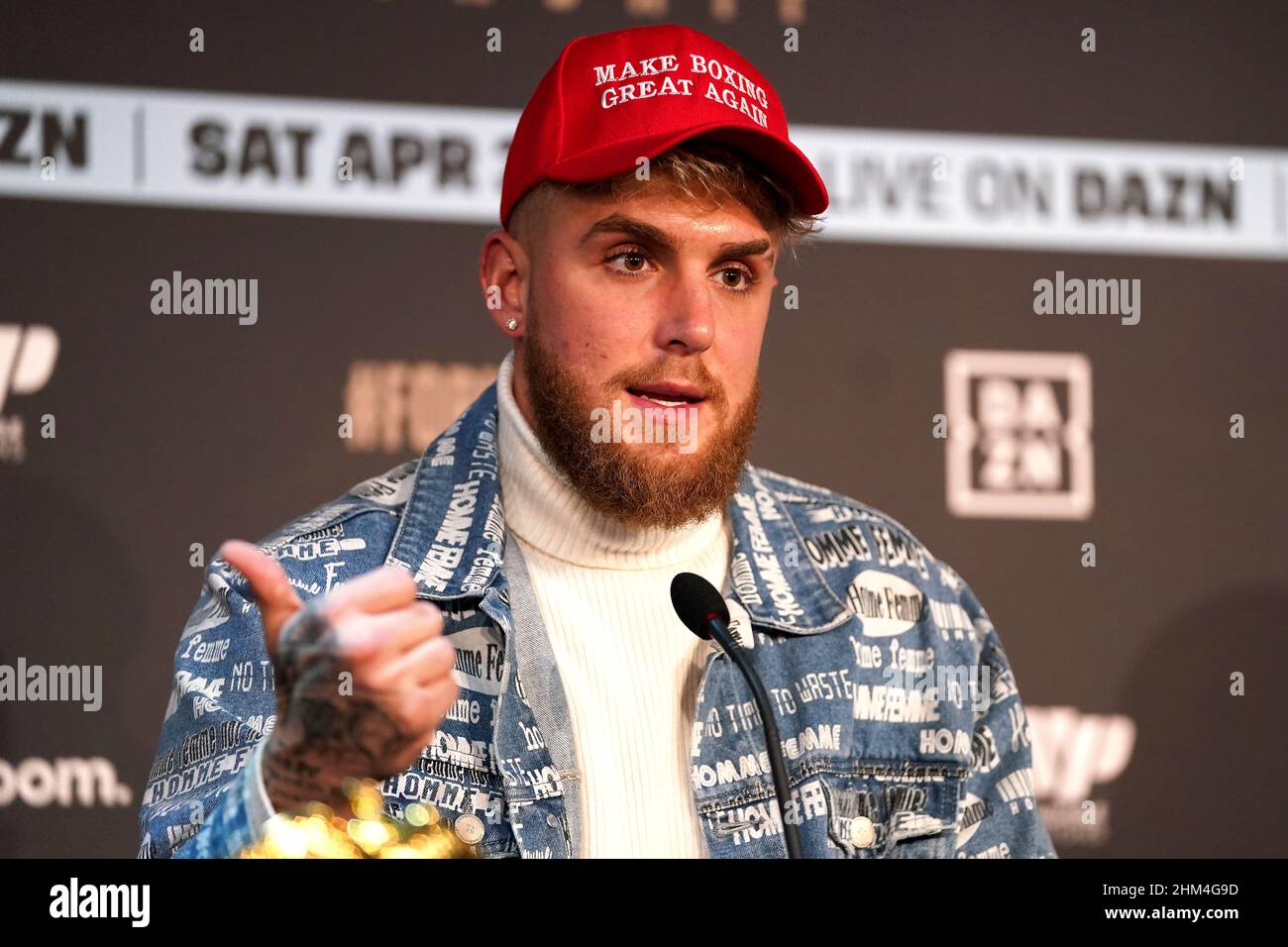Jake Paul, co-owner of Most Valuable Promotions, during a press conference at The Leadenhall Building, London. Picture date: Monday February 7, 2022. Stock Photo