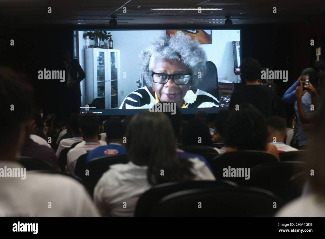 Salvador, Brazil. 07th Feb, 2022. winning writer, speaking via video conference. Credit: Mauro Akiin Nassor/FotoArena/Alamy Live News Stock Photo
